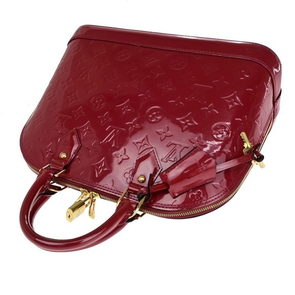 Louis Vuitton Alma Handbag Monogram Vernis Red Patent_Leather - Picture 8 of 10